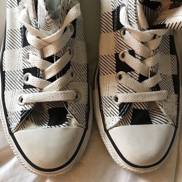 Converse Black and White Glitter Checks Low Top Sz8 Ladies All Stars Pre-Owned - Picture 4 of 11